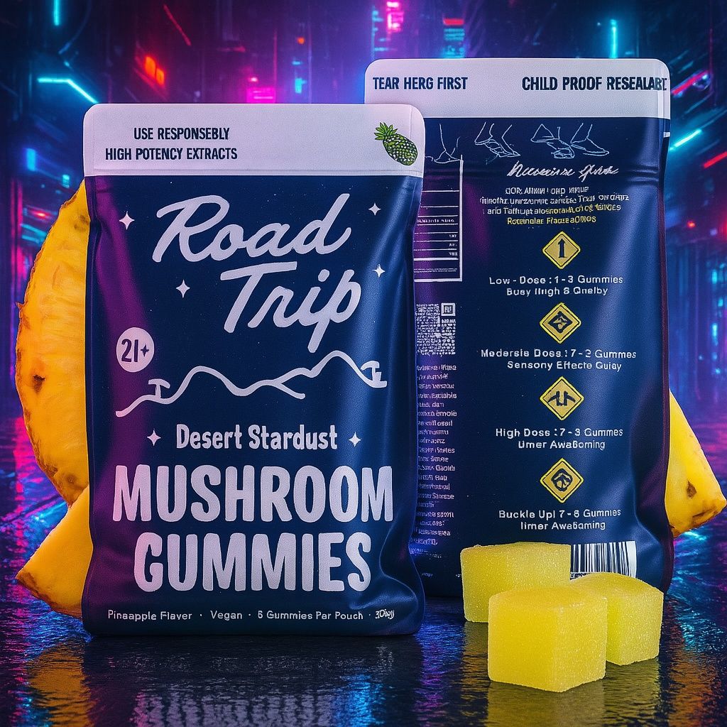 Road Trip Mushroom Gummies Pineapple